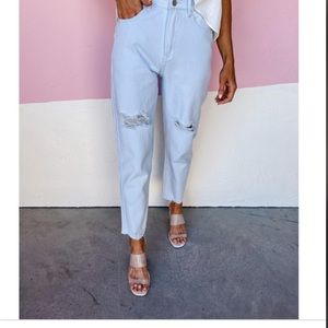 Distressed jeans- blue glow